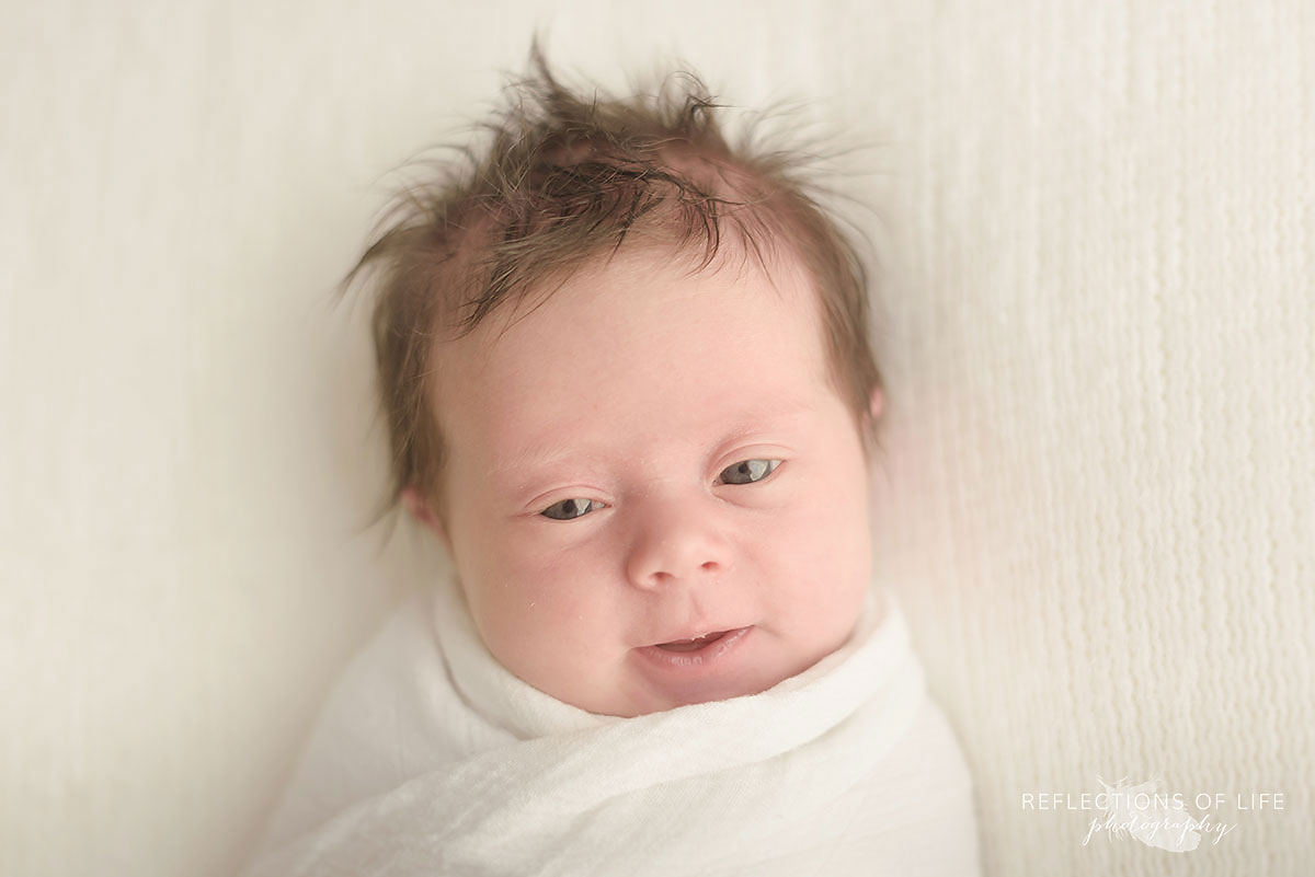 Newborn baby awake baby portraits Vineland Ontario Canada