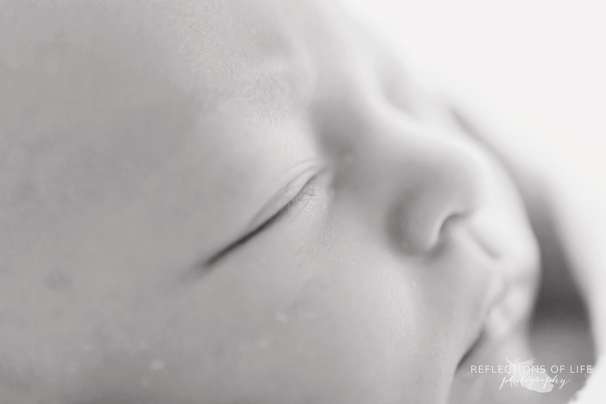 014 Close up newborn eyelashes professional newborn photography Niagara Falls