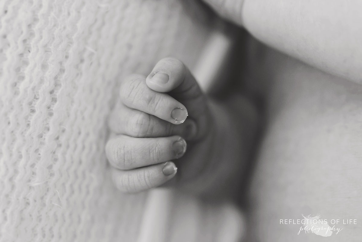 Close Up Newborn Baby Fingers Niagara Ontario
