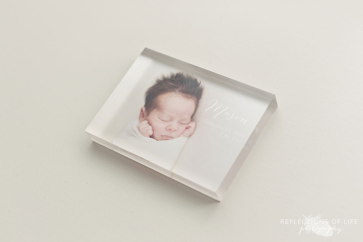003 Newborn Photo Acrylic Block by Karen Byker of Reflections of Life Photogarphy