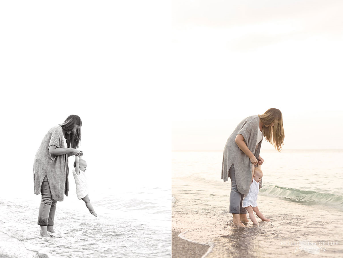 017 Mother daughter candid portraits on the beach Niagara Region Ontario