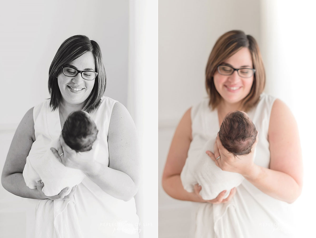 Mother and newborn baby photography