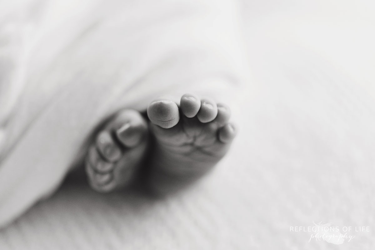 Newborn baby girl feet