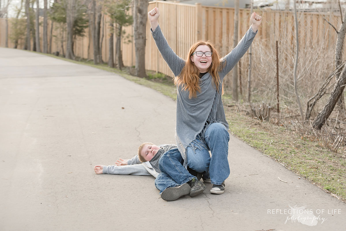 Fun candid brother and sister photography