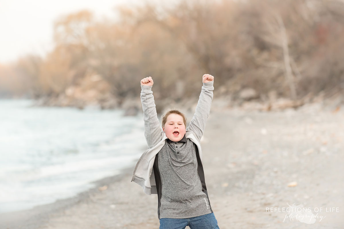 fun photos of son by beach