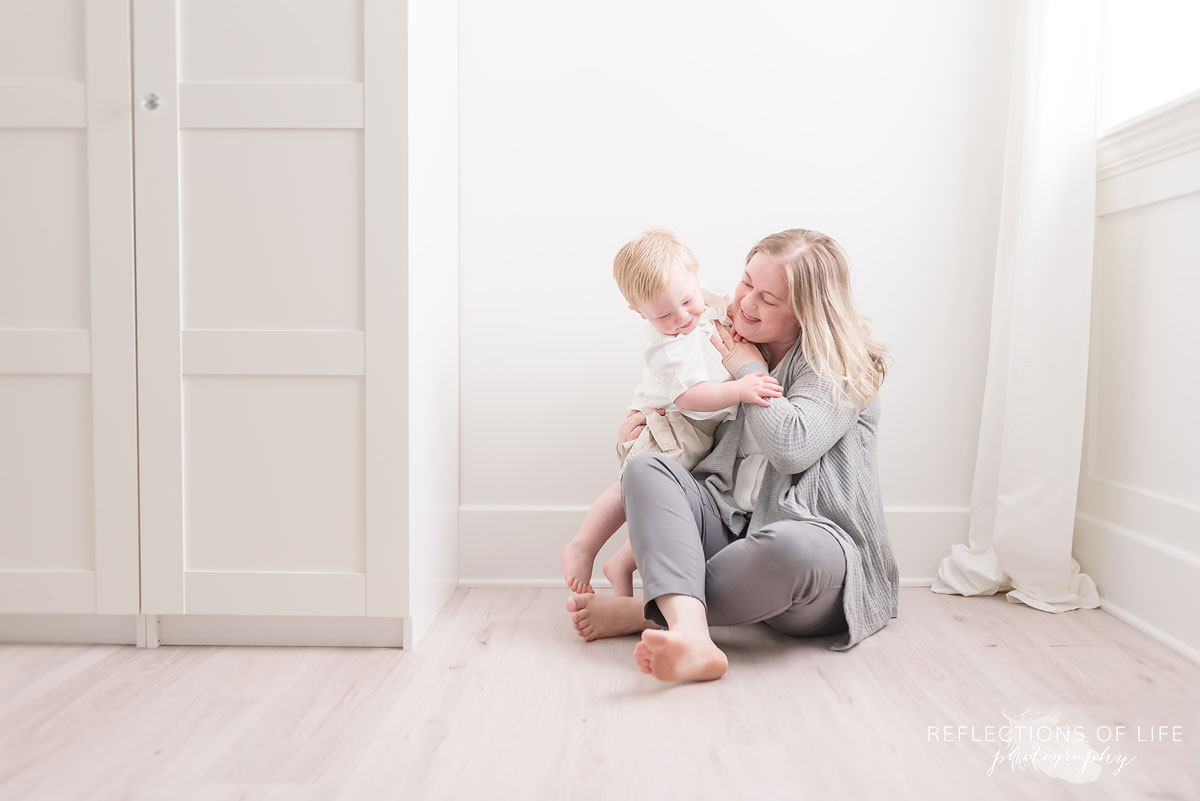 Grimsby mom and son hugging