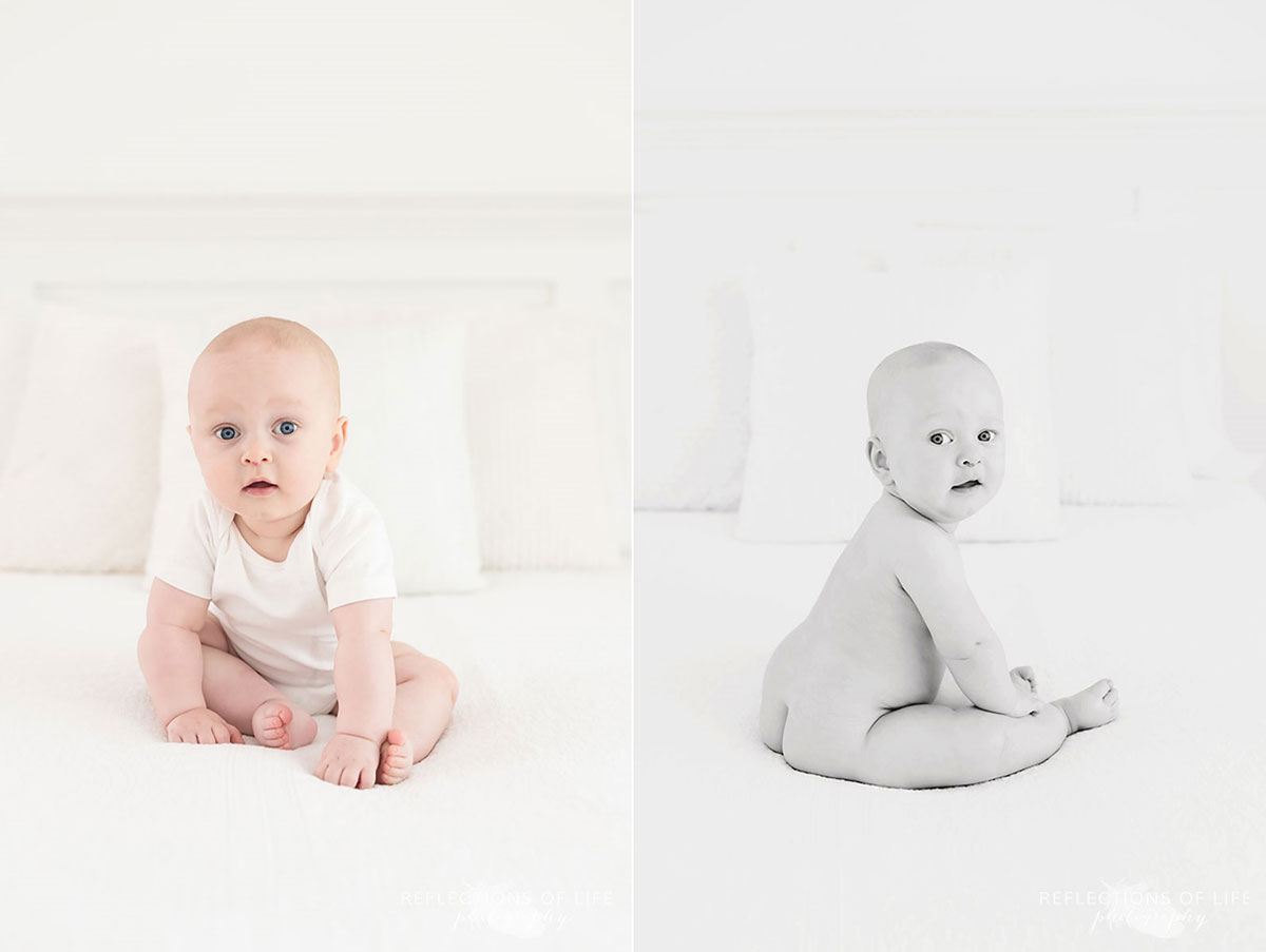 portraits of baby boy on white bed in studio.jpg