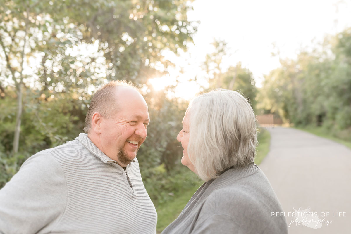 Mother and Father laughing with each other in Niagara Region