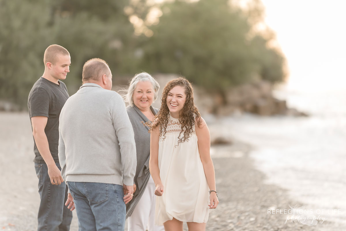 Family talking and laughing together in Niagara Region