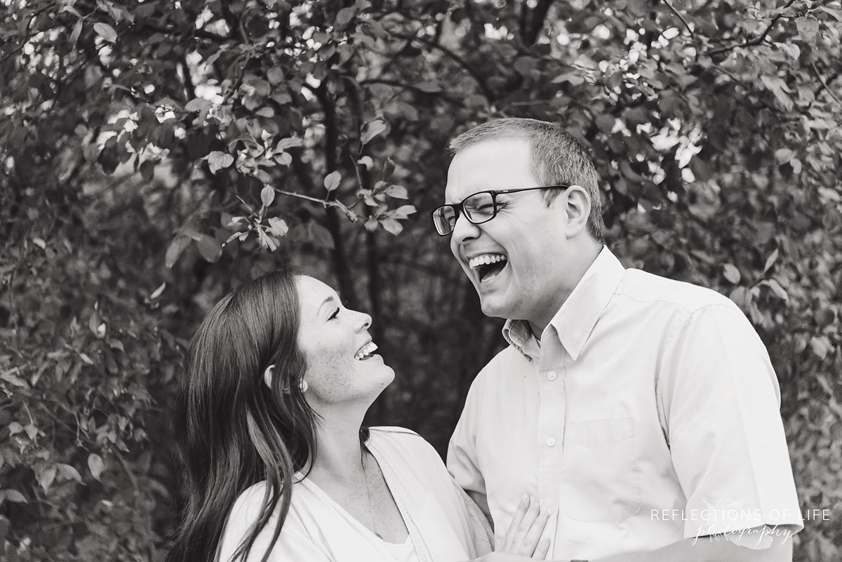 018 black and white of couple laughing