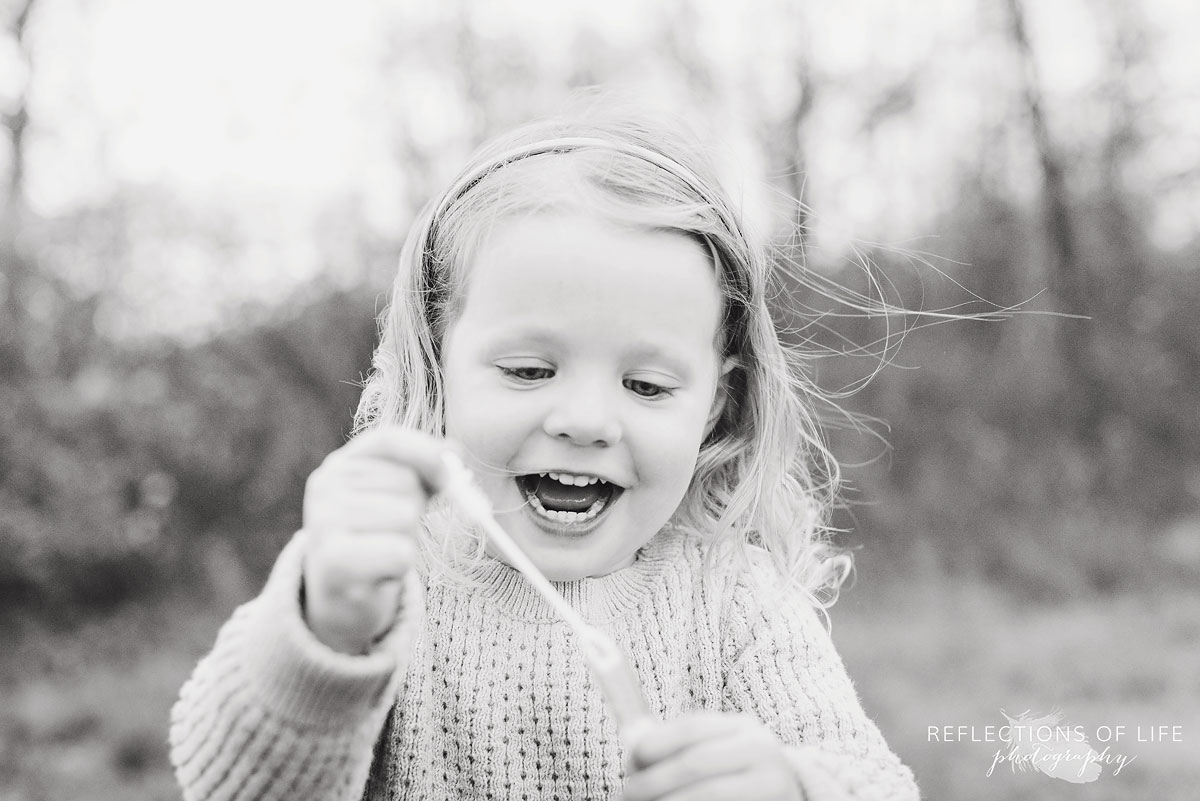 little girl with bubbles