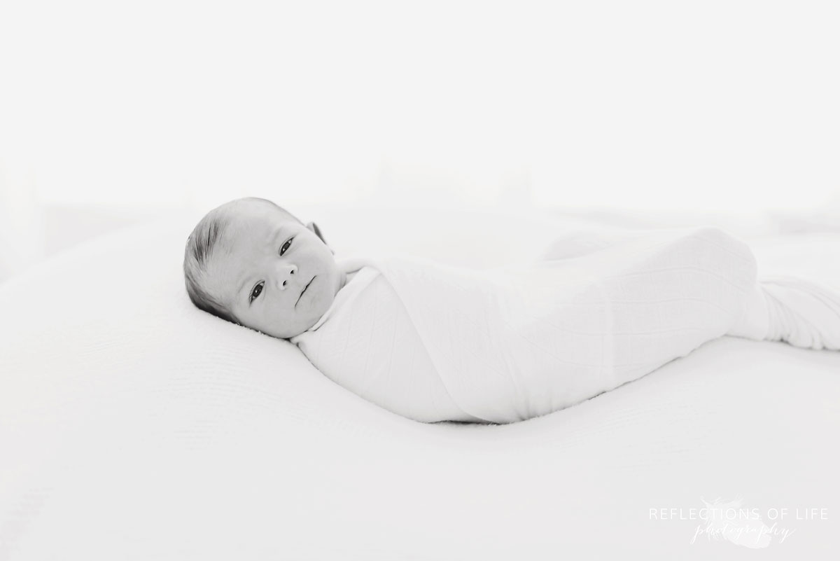 newborn in white studio