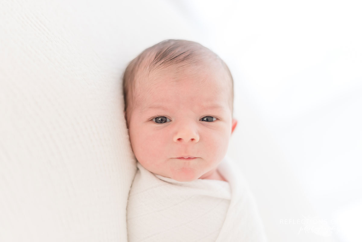 newborn with beautiful eyes
