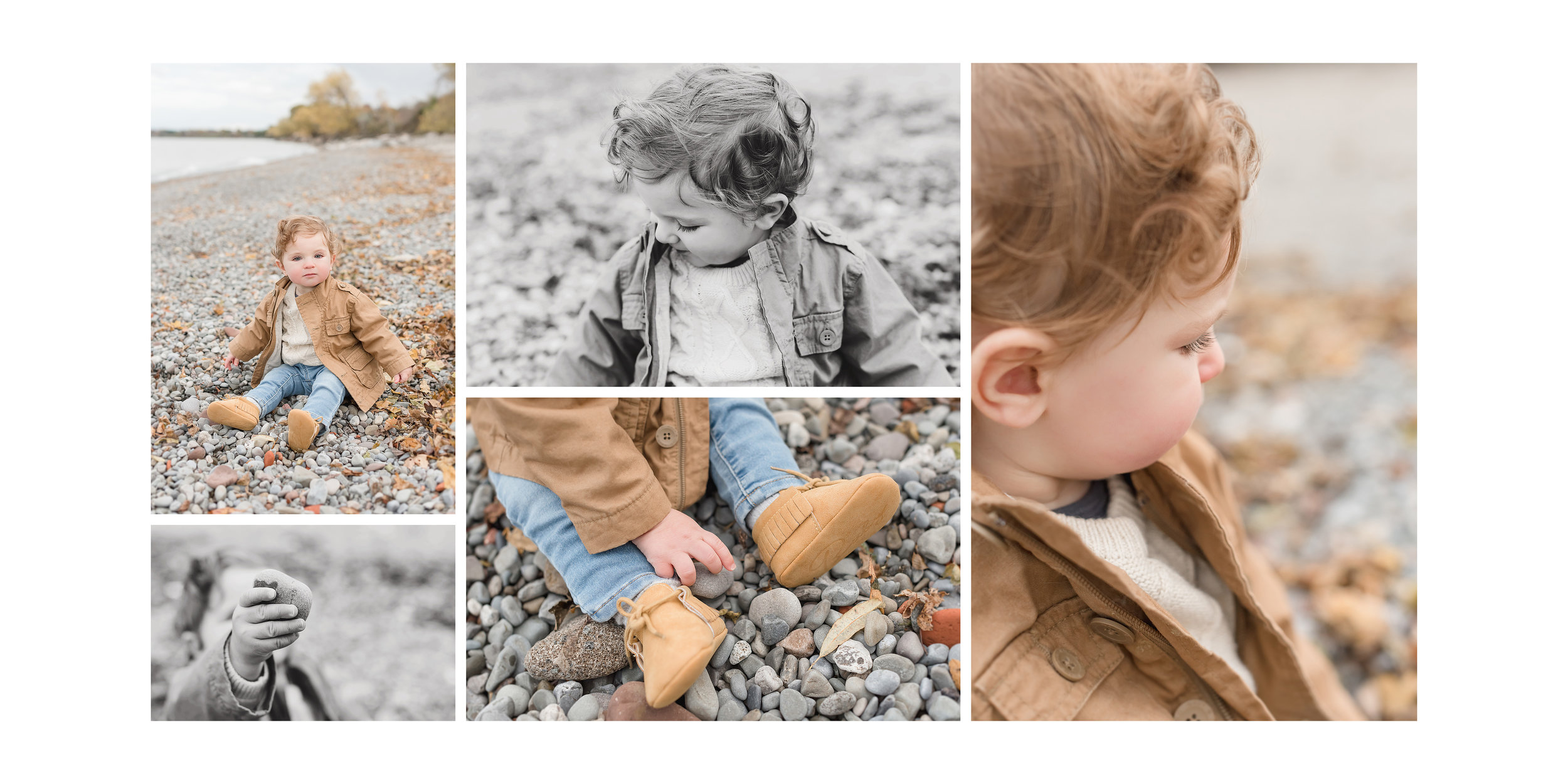 little one playing with rocks on the beach