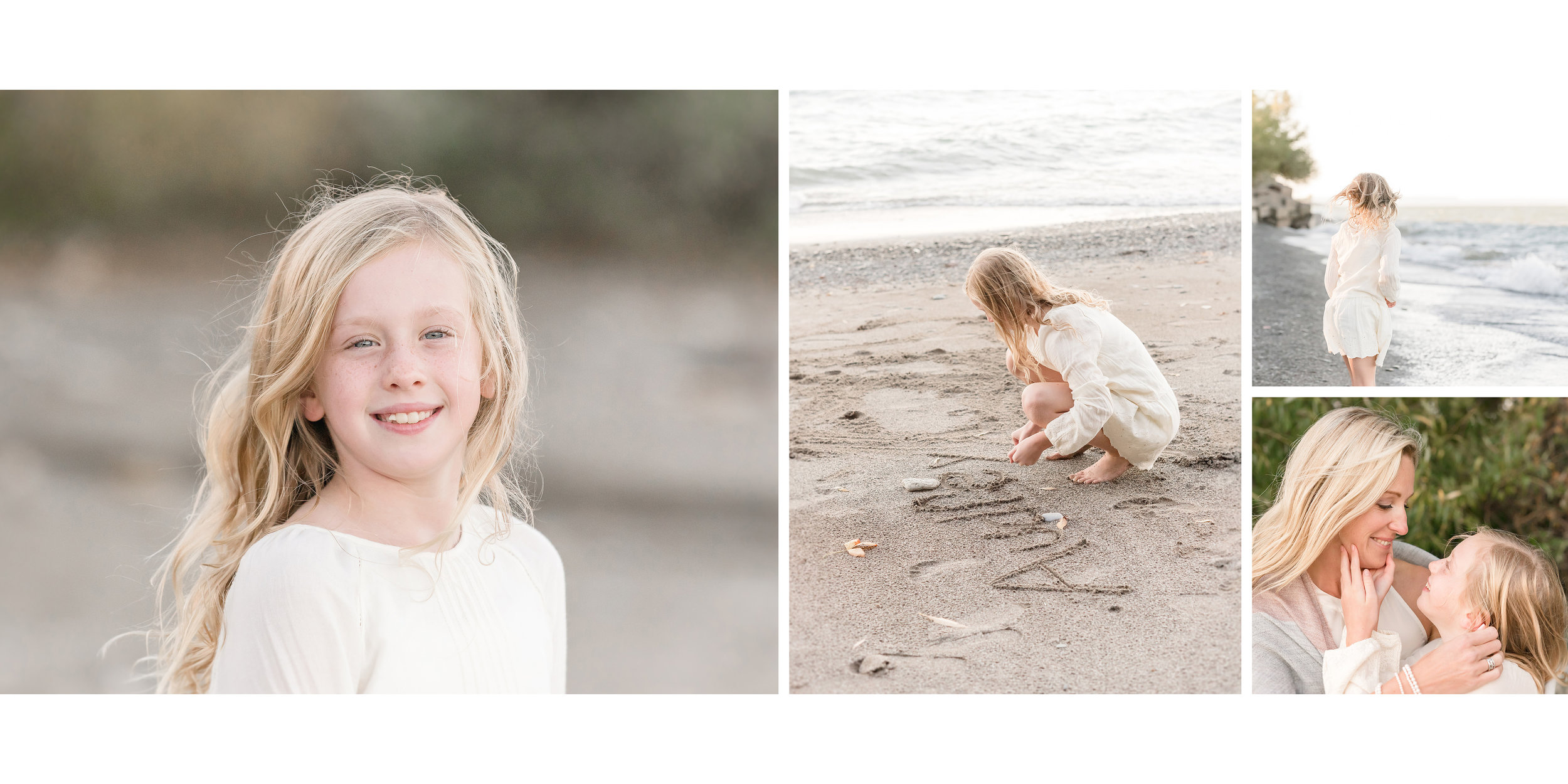 little girl playing on beach