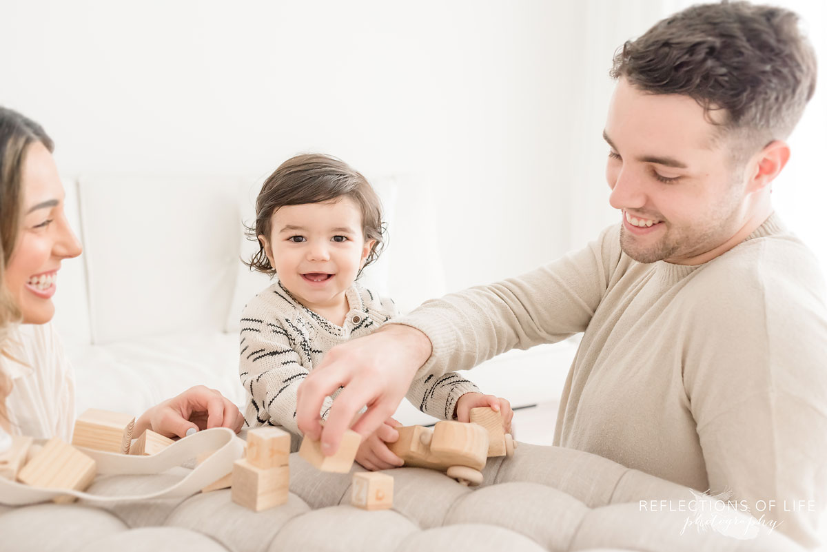 Family building blocks in white stuido