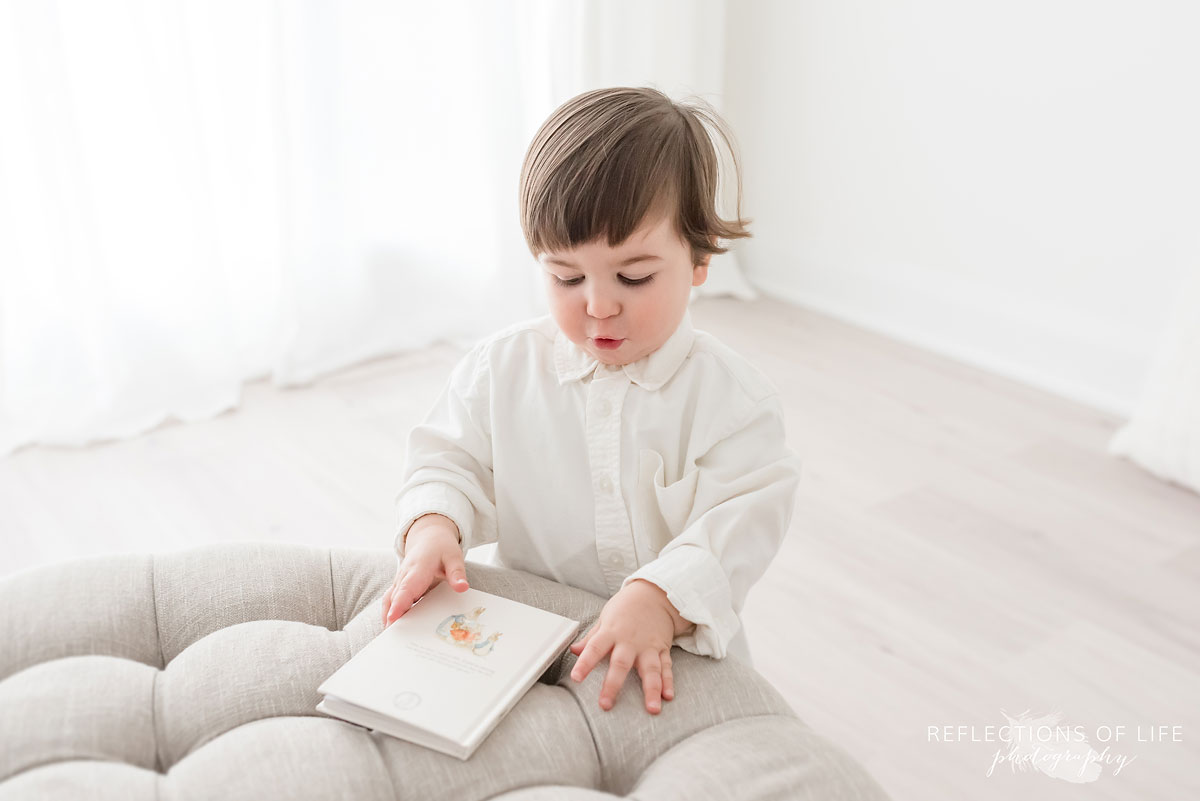 Little boy looking at camera