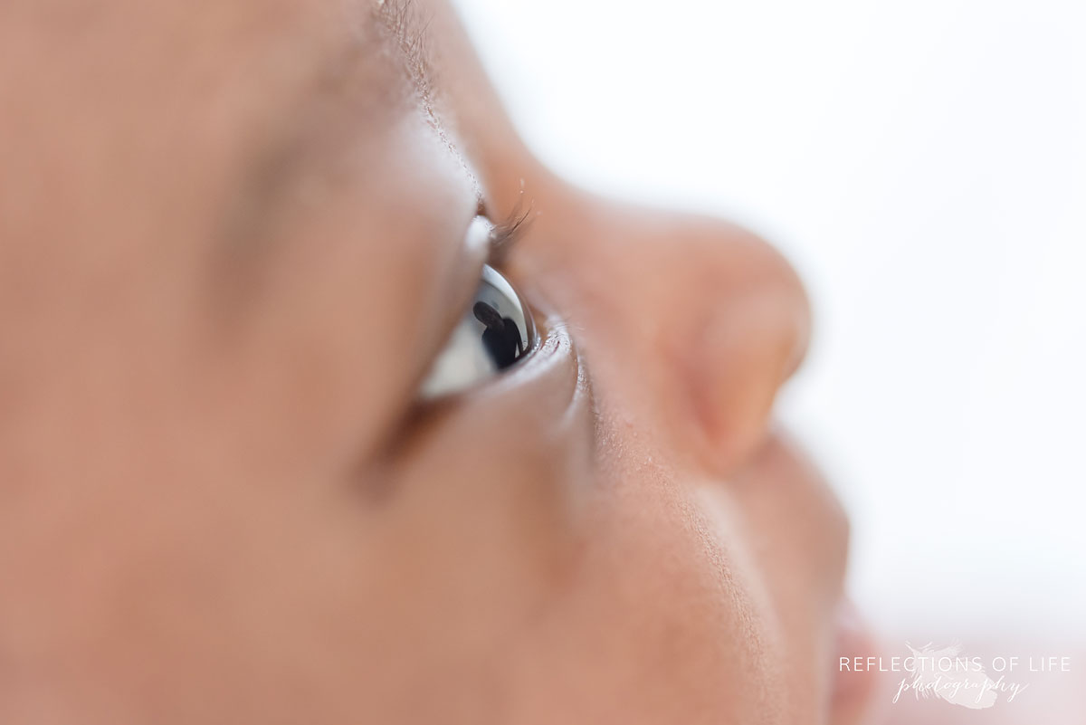 Macro photography of newborn baby eyelashes