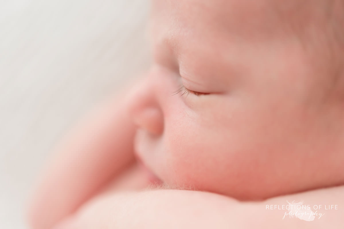 Closeup of babies eyelashes in niagara
