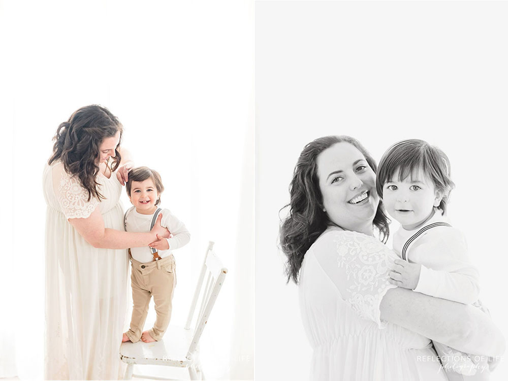 Baby and mom photography in natural light studio Grimsby Ontario