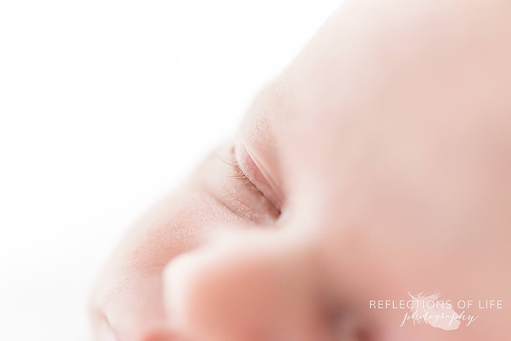 closeup of babys eyelashes