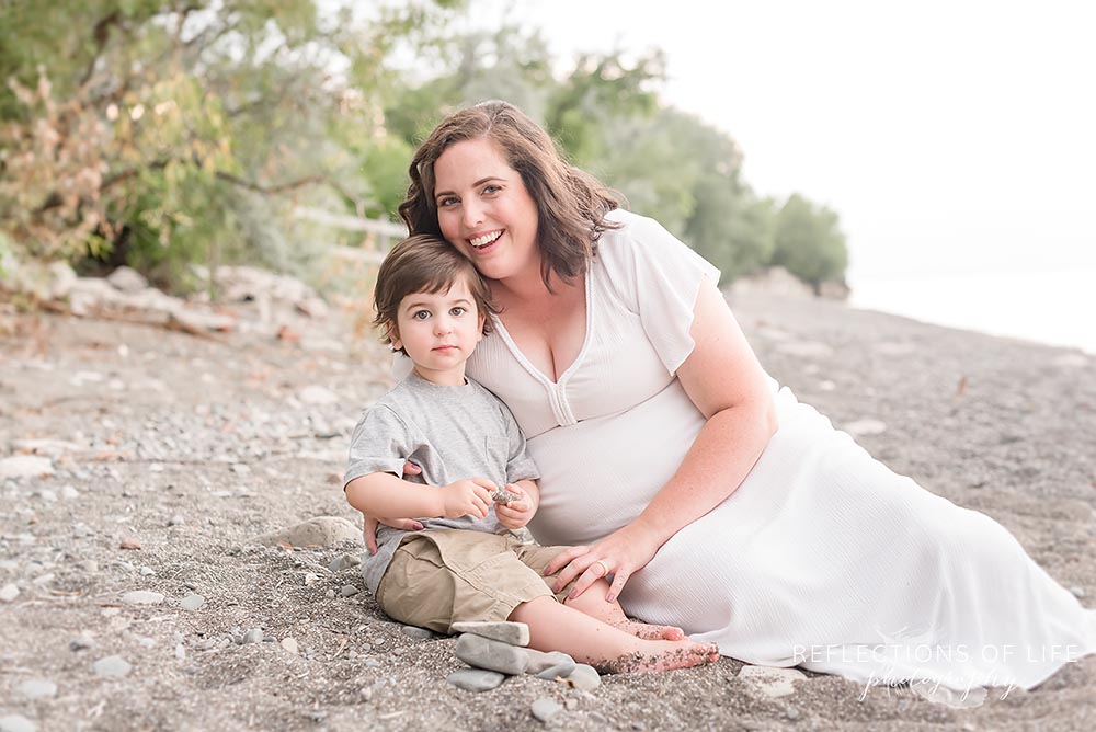 Mother and son family photos on the beach in Grimsby Ontario.jpg