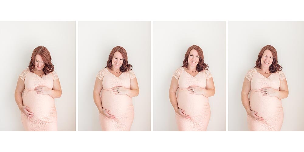 Laughter in Maternity Photography in natural light studio