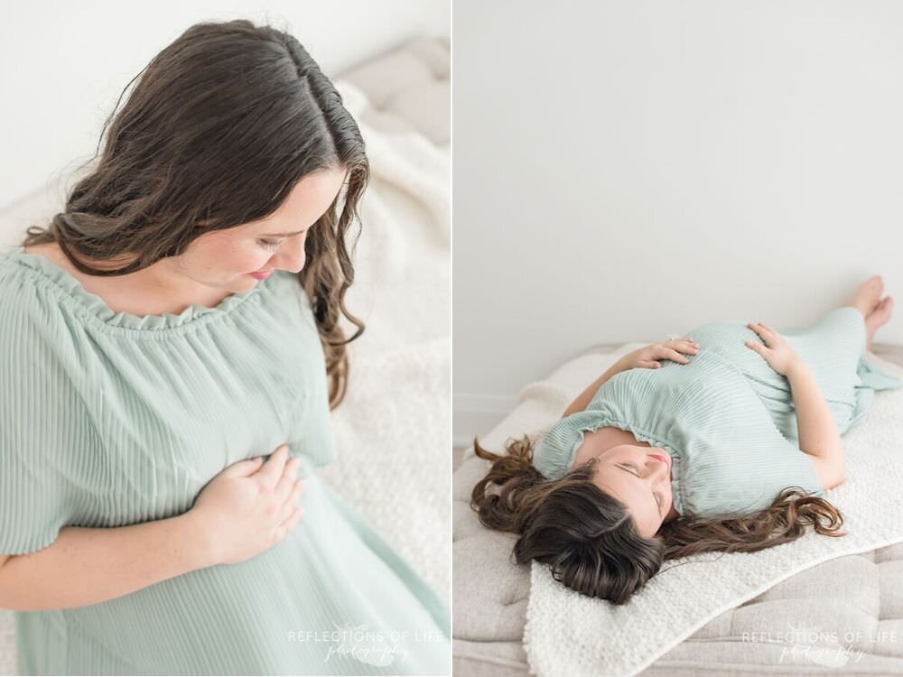Mother Holding Pregnant Belly Photography Hamilton Ontario