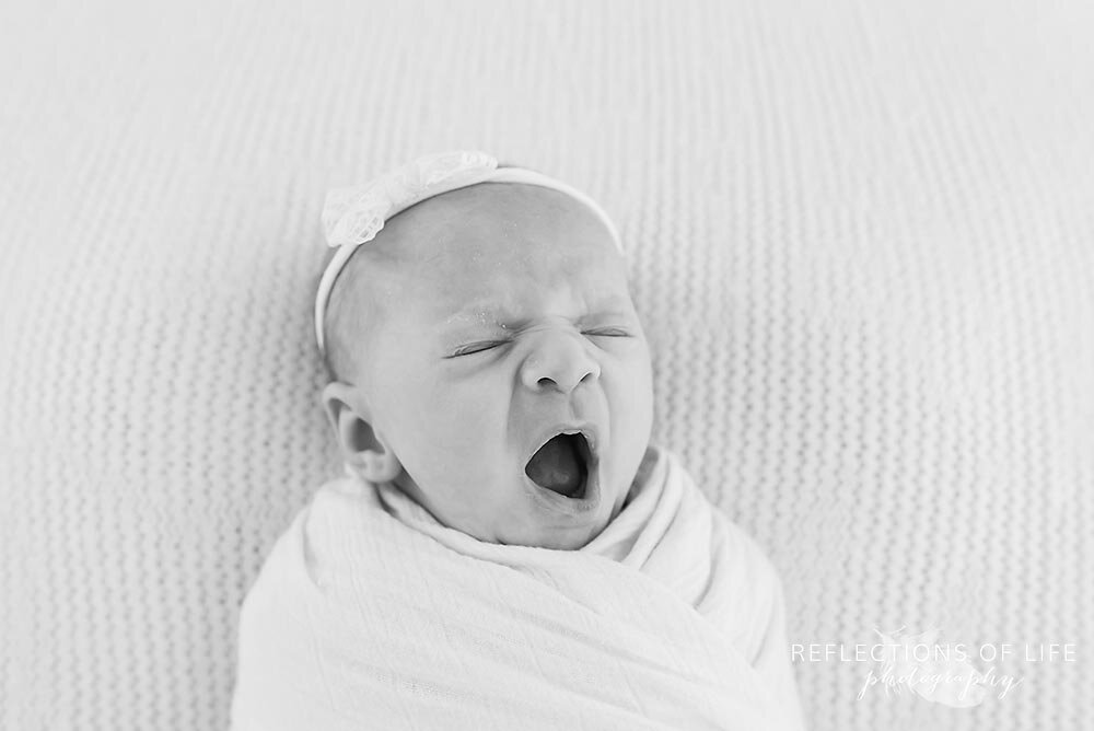 Close Up of Baby Yawning Oakville Ontario
