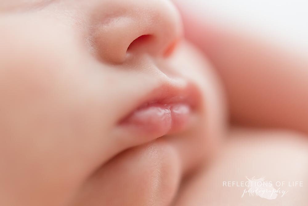 Newborn baby boy lips Grimsby Ontario natural light studio