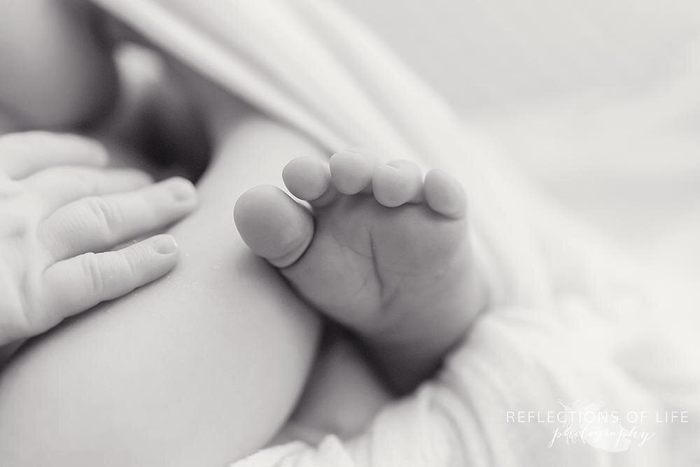 Newborn baby boy toes in natural light photo studio Grimsby