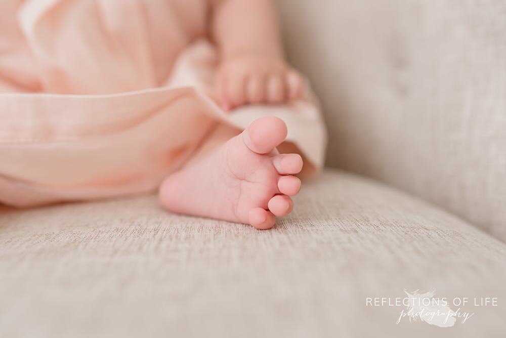 Little baby girl toes Grimsby Photo Studio natural light
