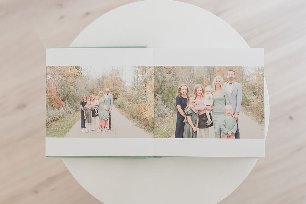Album pages for Family photography by Karen Byker of Reflections of Life