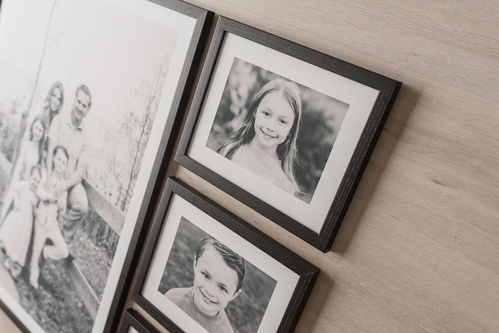 Professional Family Photography wall gallery in Grimsby Ontario