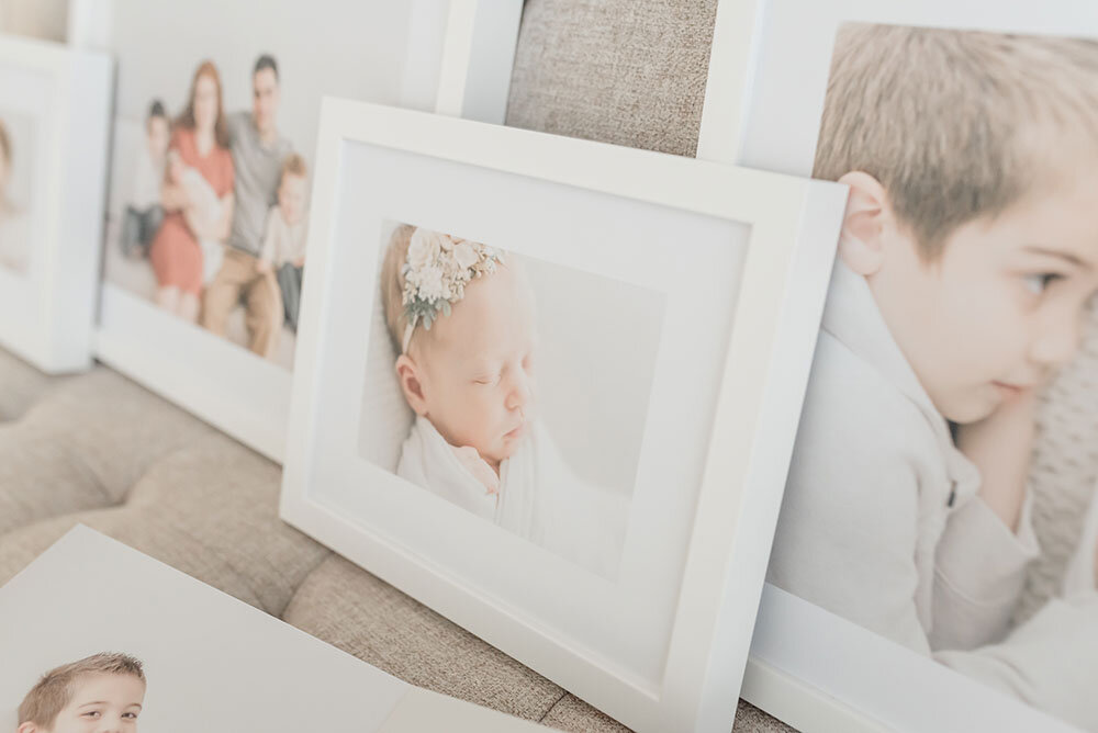 Professional framed portraits by newborn and family photographer in Grimsby Ontario Canada