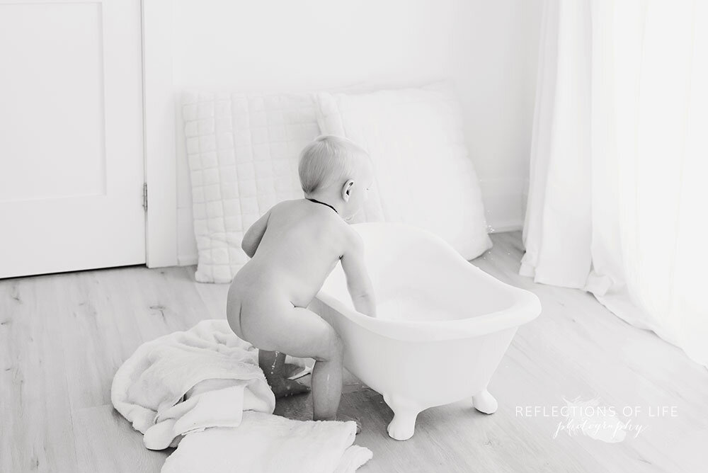 Baby bum at bath time