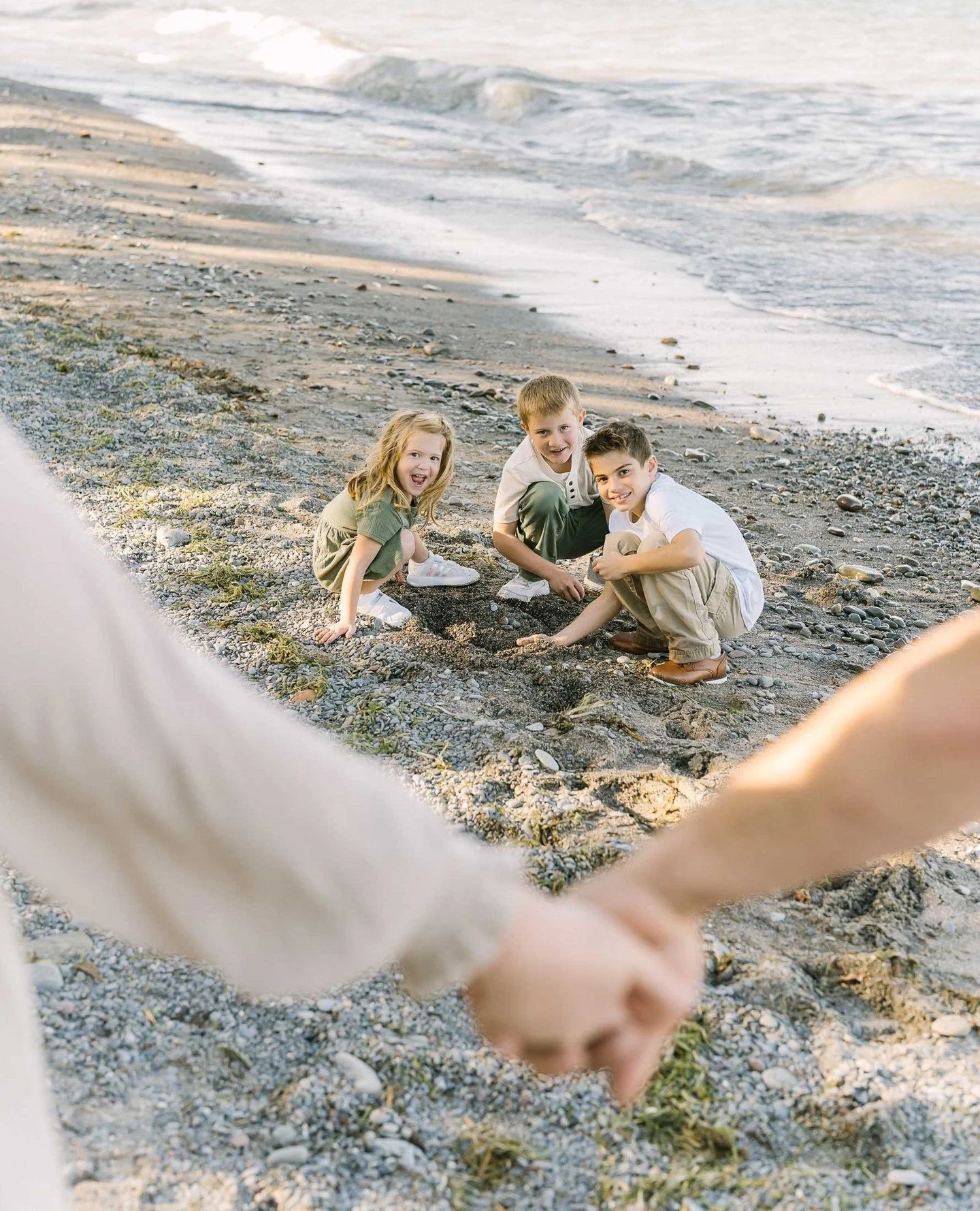 The view from here says everything.⁠
⁠
Parents see the big picture.⁠
⁠
Kids see the adventure right in front of them.⁠
⁠
I love moments like this at the beach.⁠
⁠
You holding hands, watching your kids dig, collect rocks, make up stories, and lose tra