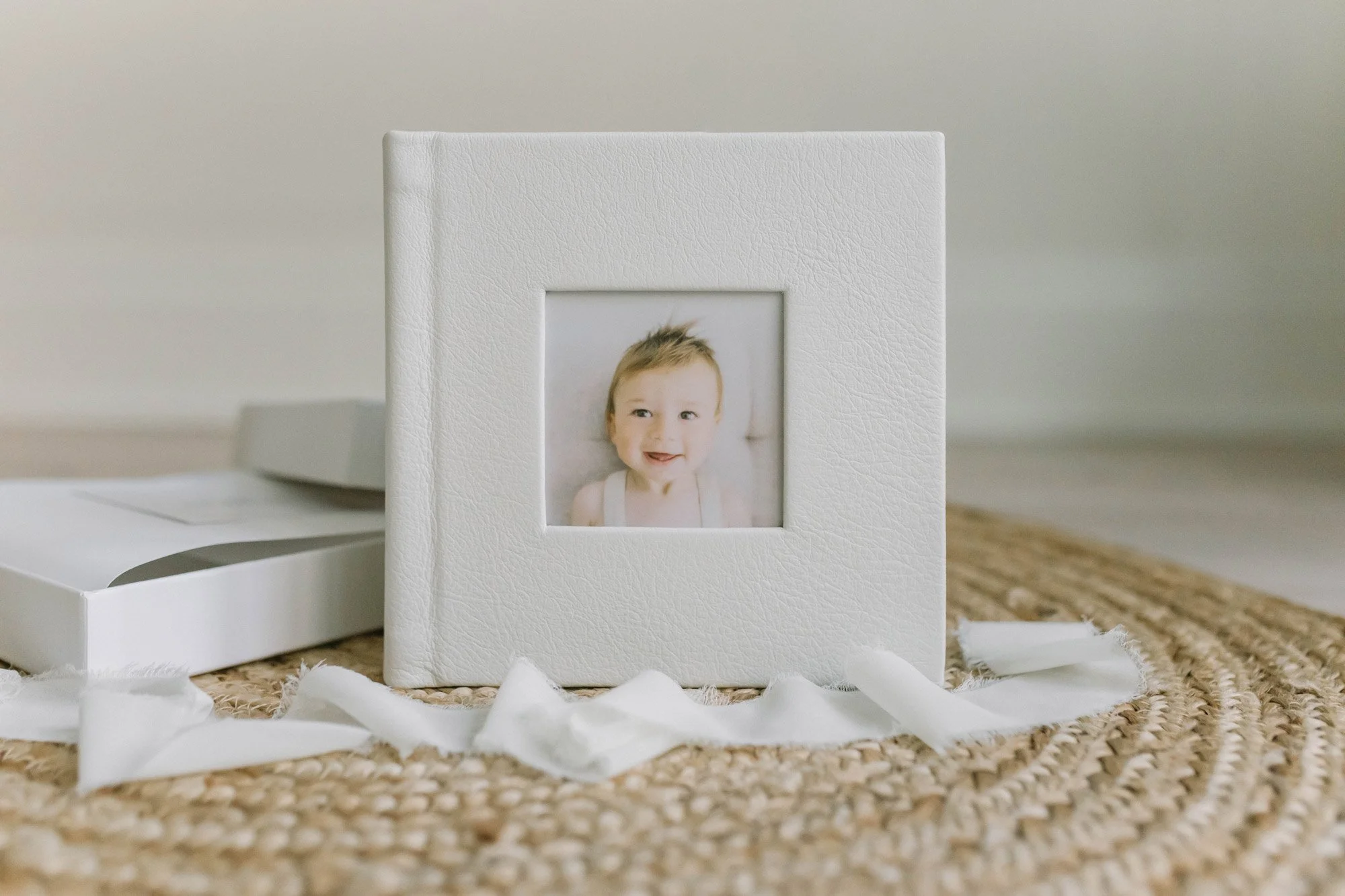 Heirloom Newborn Photo Albums in Niagara with Portrait Cover