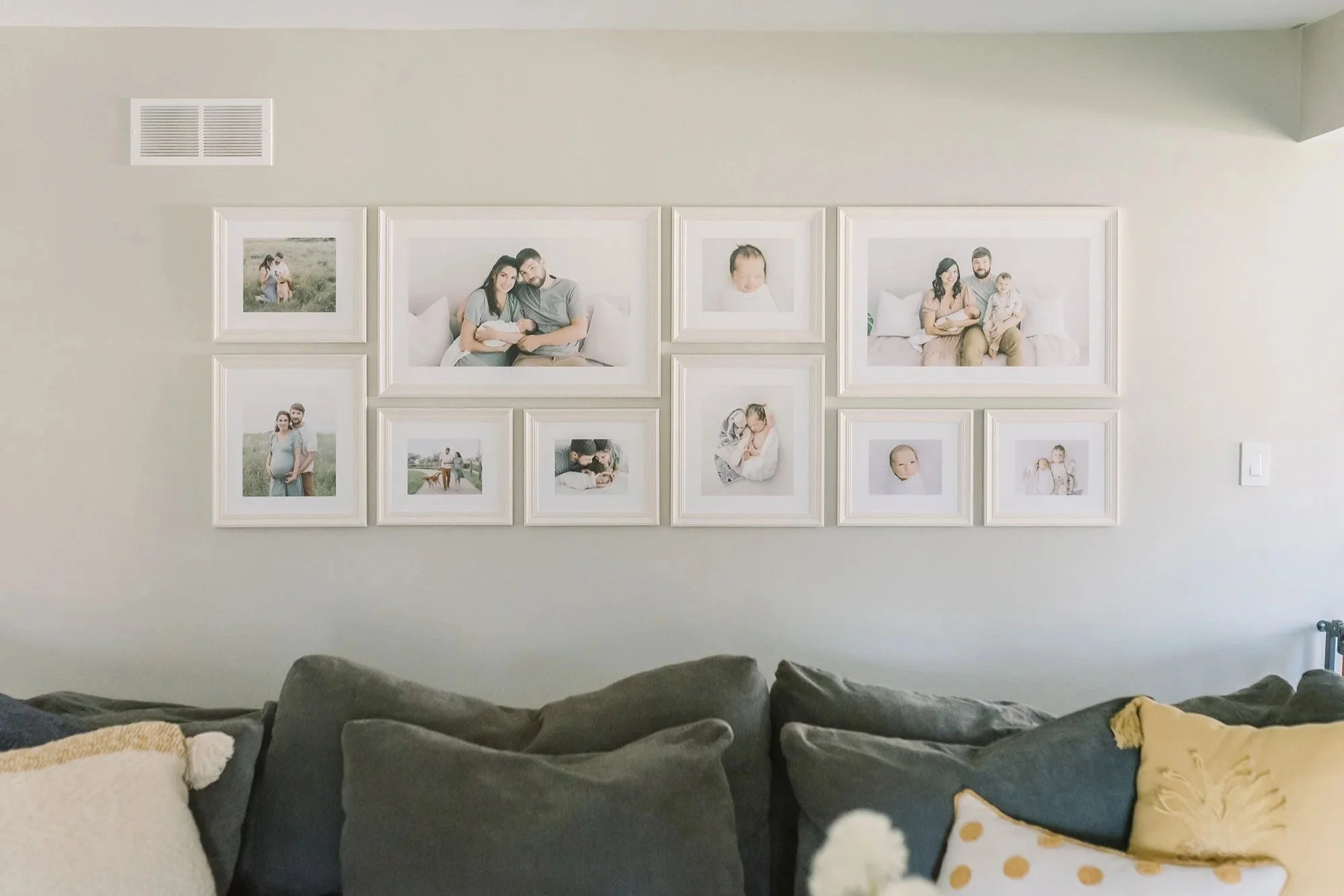 Large Gallery Wall Styled with Heirloom Photo Albums in Ontario