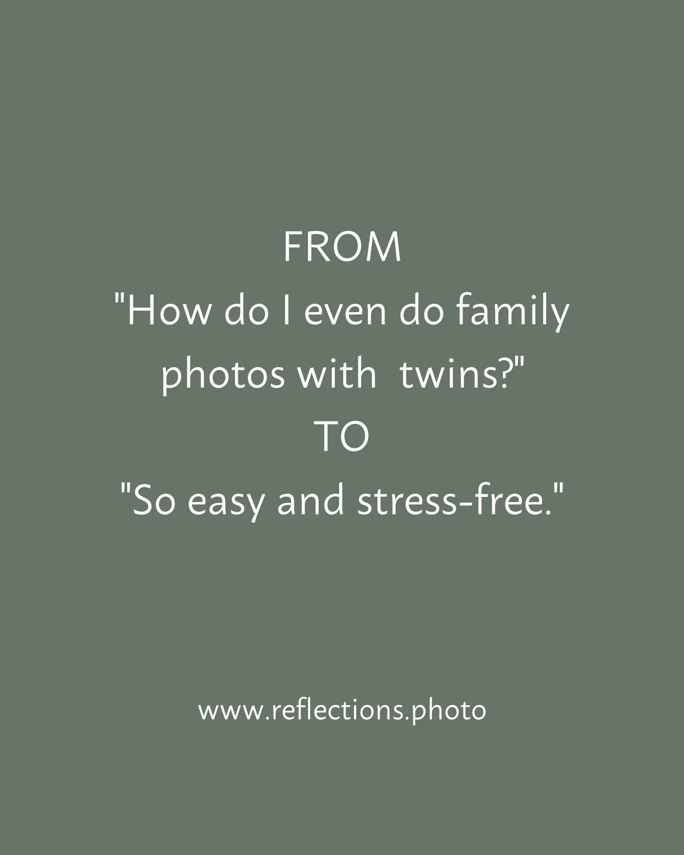 A busy mom of twins, worried about getting family photos done. And we took that stress away.⁠
⁠
She showed up. We handled the makeup, the outfits, and the posing. All she had to do was be with her babies.⁠
⁠
That's the whole point. You don't have to 