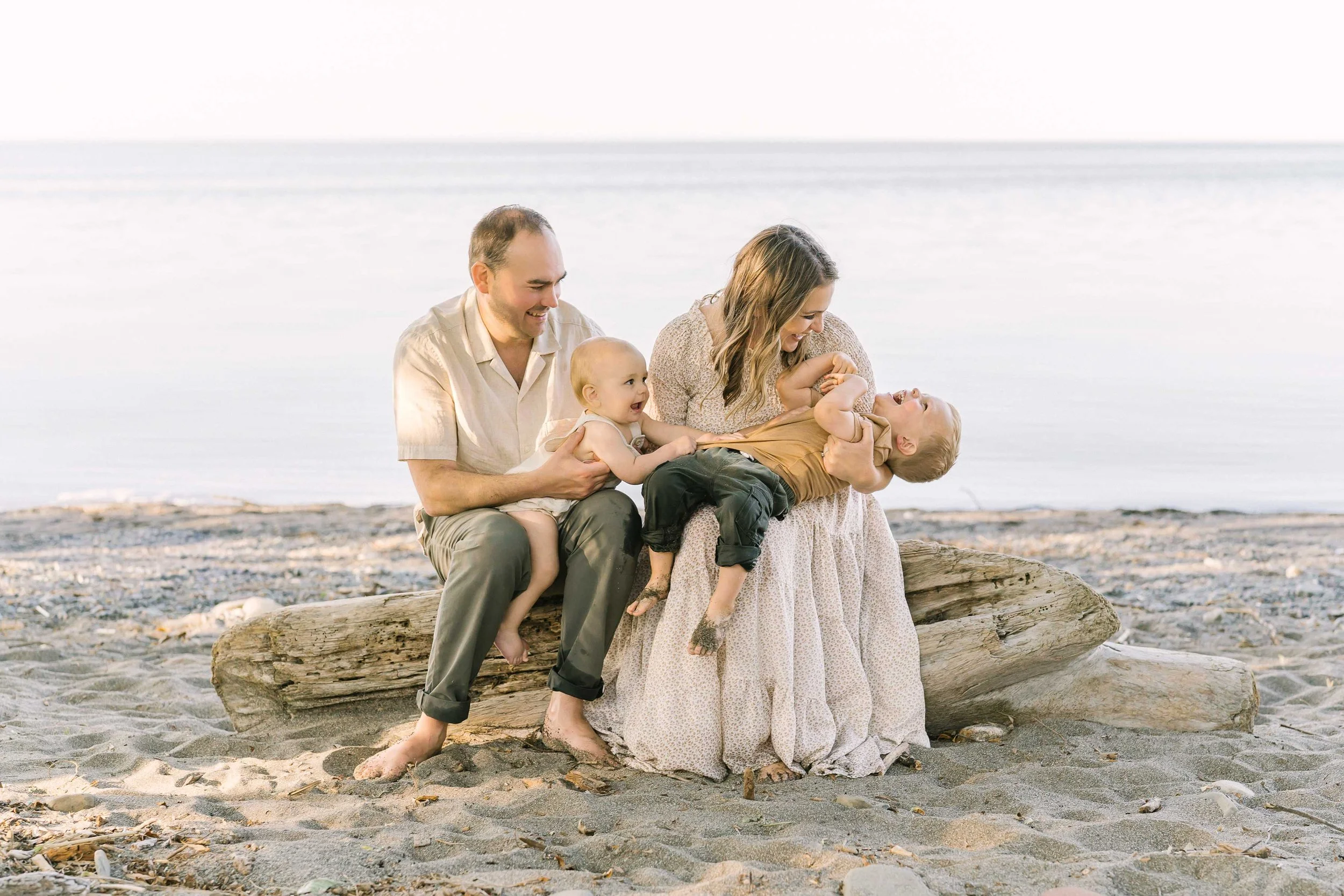Chute family enjoying a relaxed outdoor photography session