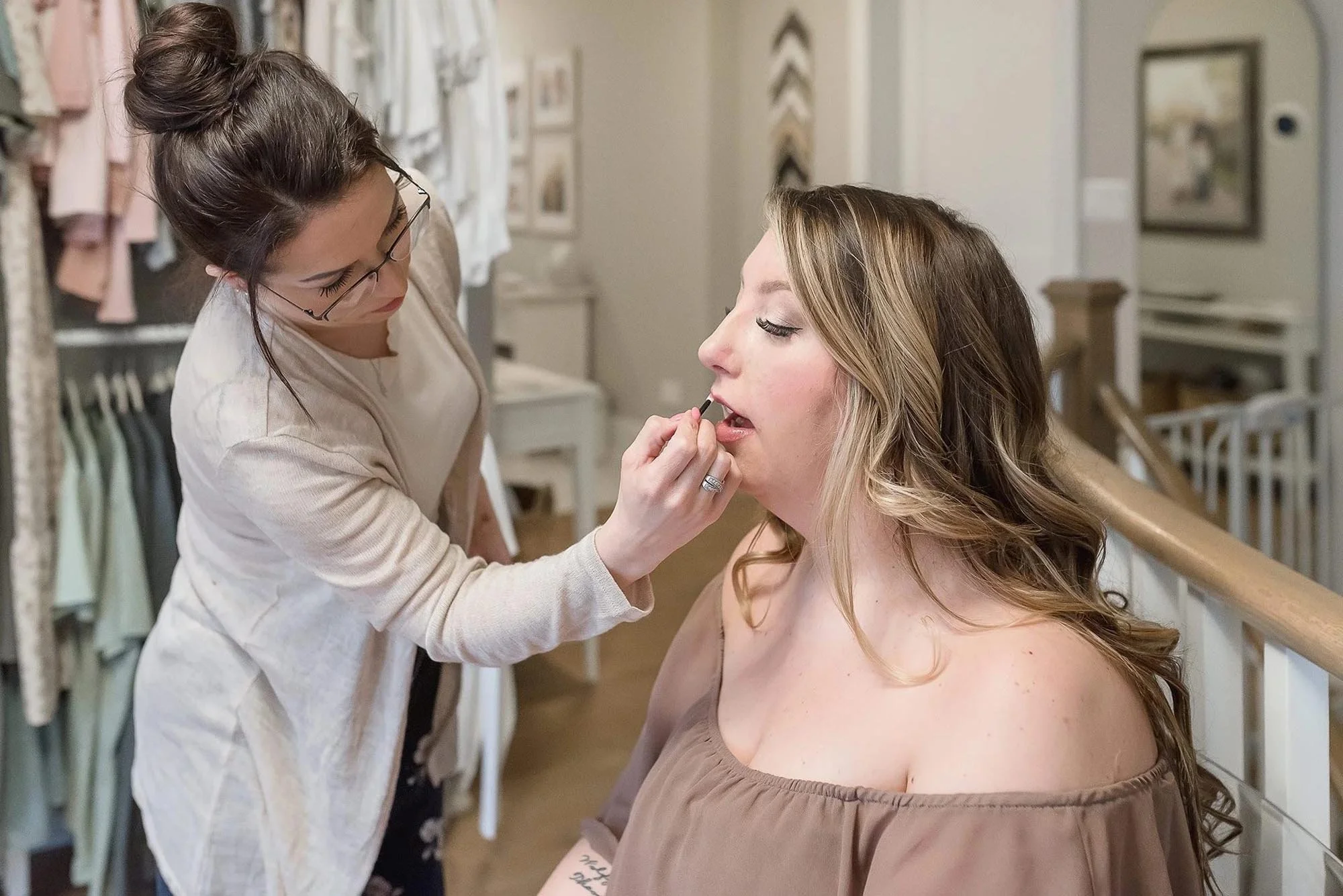 Hair and makeup for family photography in Hamilton photo studio, Reflections