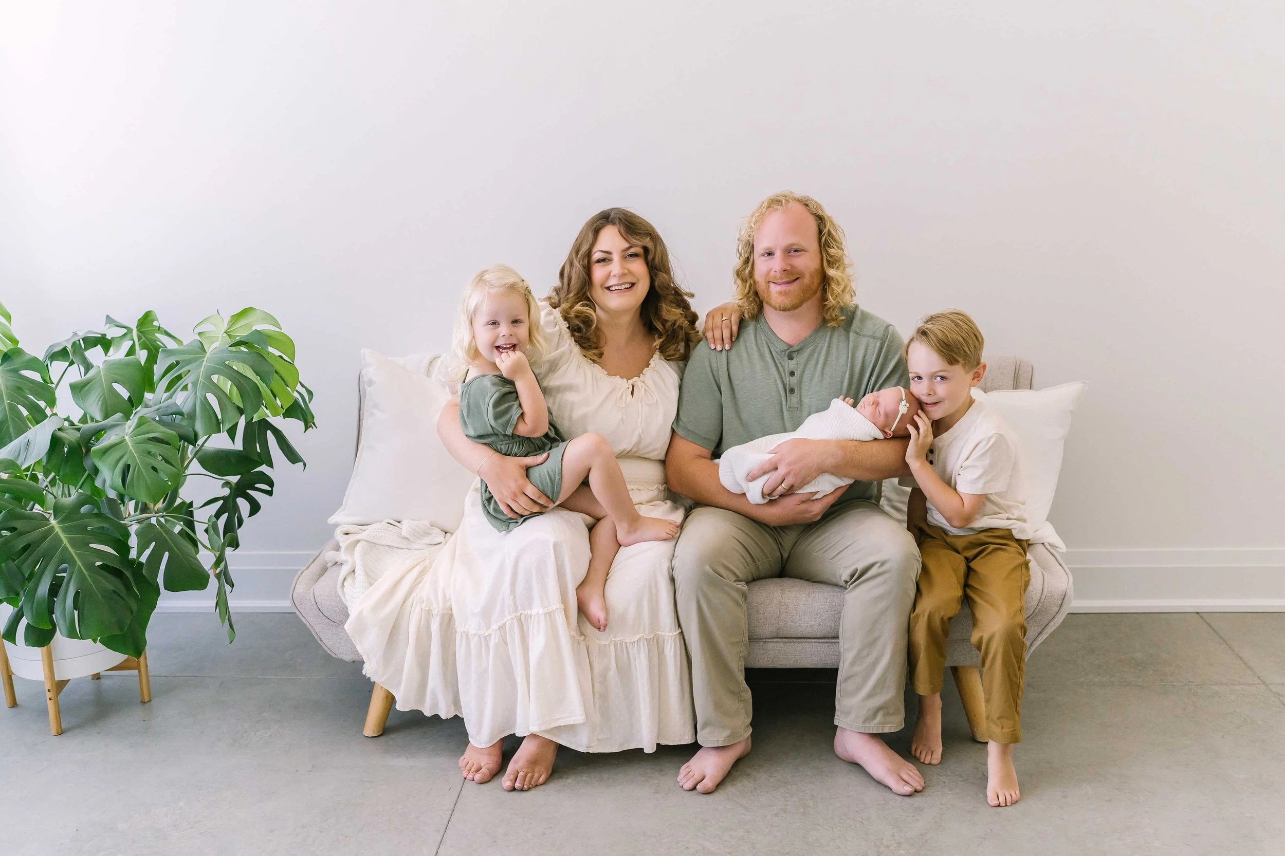 Lupia family of five during a Grimsby newborn photography session