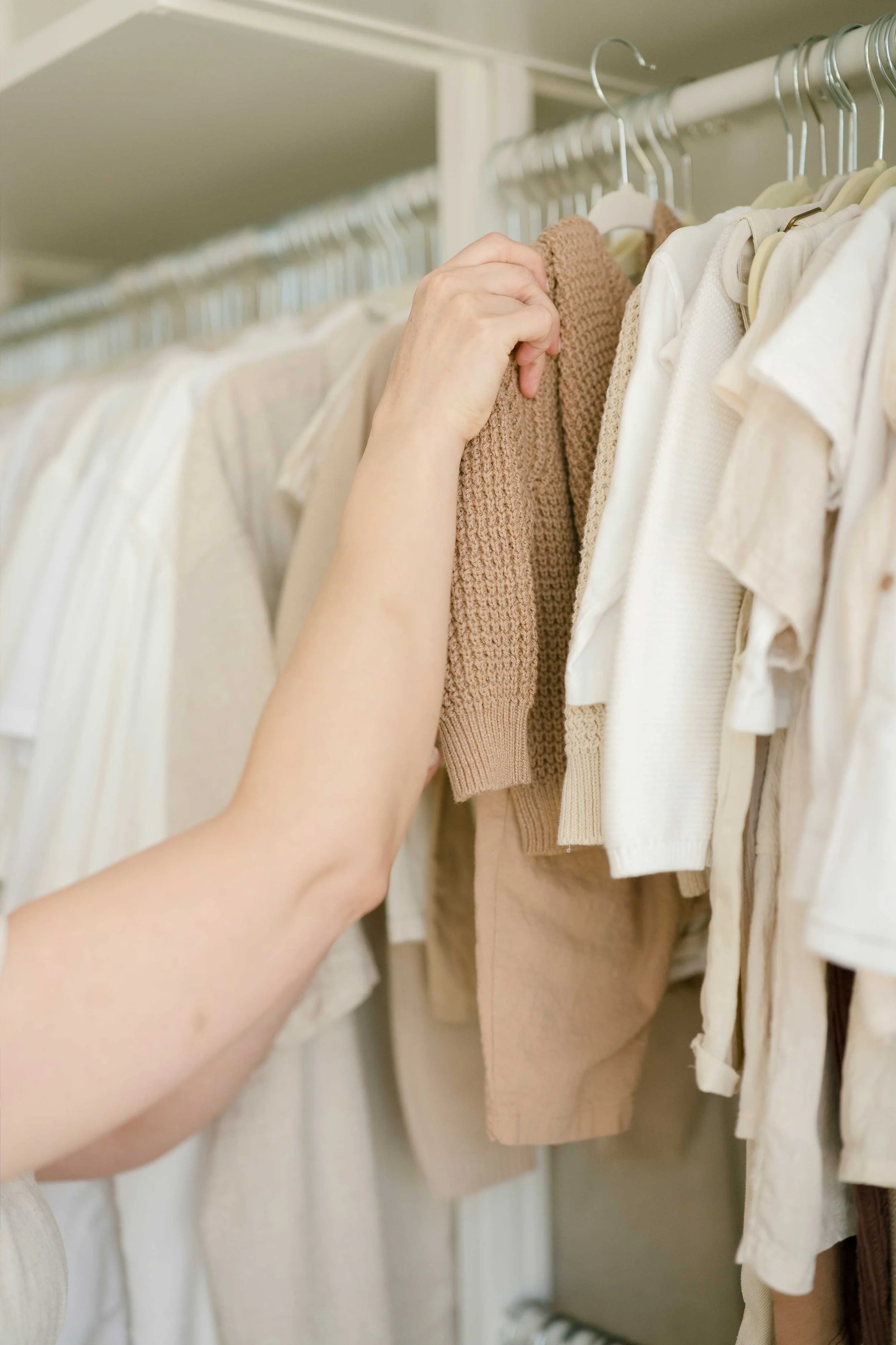 Size-inclusive wardrobe closet for family photography sessions at Hamilton studio