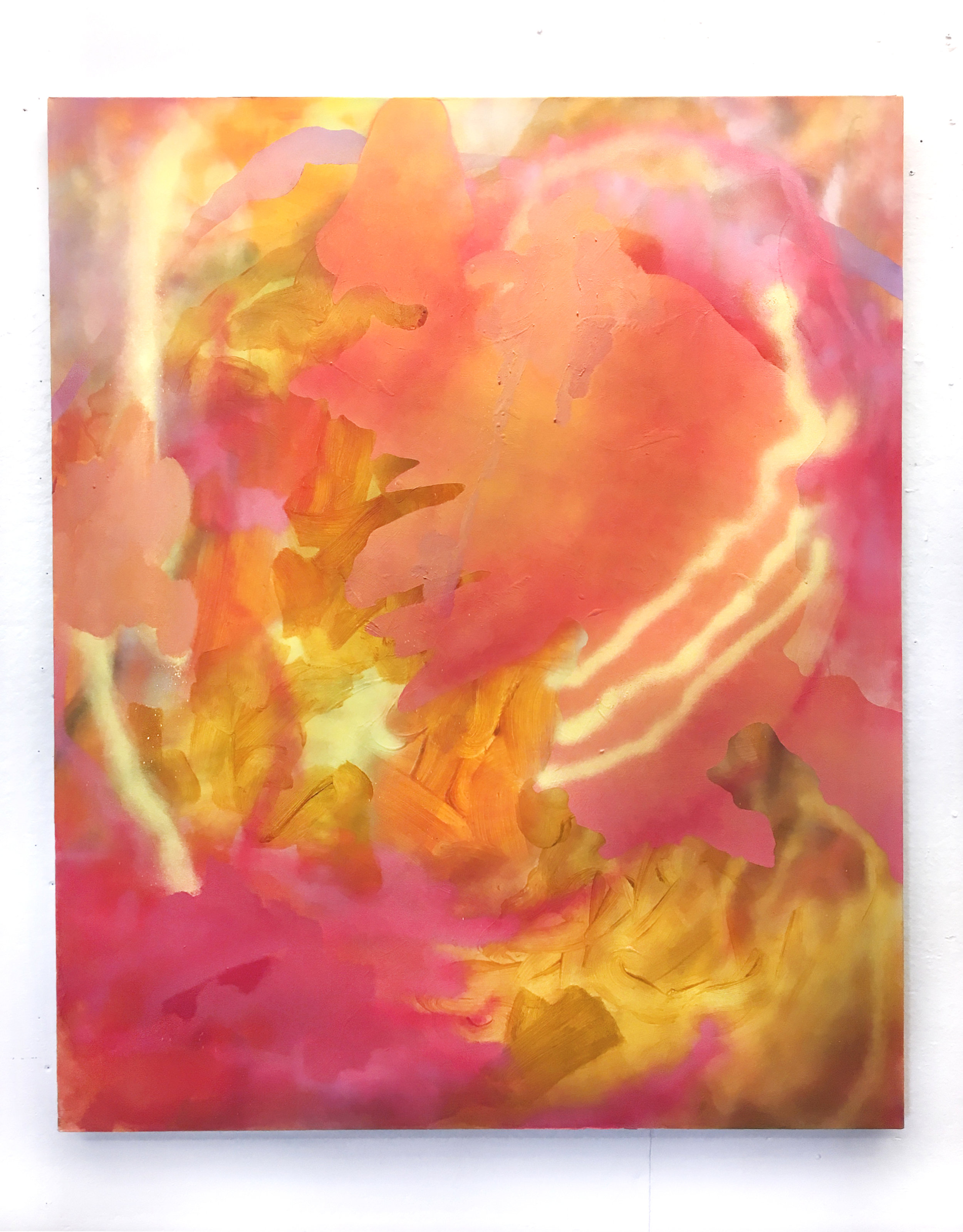Sækýrin fæðist í haustlaufunum 152x122 cM 2016