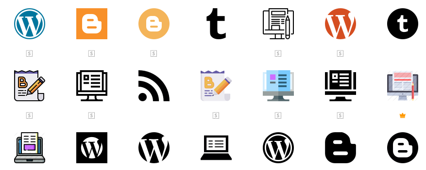 blogging icons