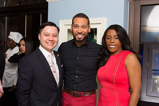 Pictured: Joshua Price, Aaron Perkins and Linda Rowe Thomas