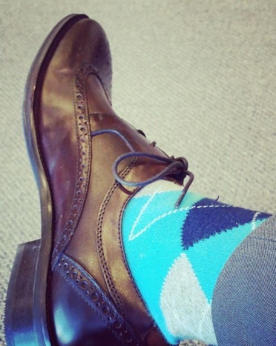 Argyle crew from Express in aqua is guaranteed to earn you a second glance