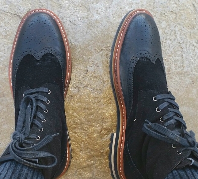 These two tone leather and suede wingtip boots by Robert Wayne are rugged yet stylish