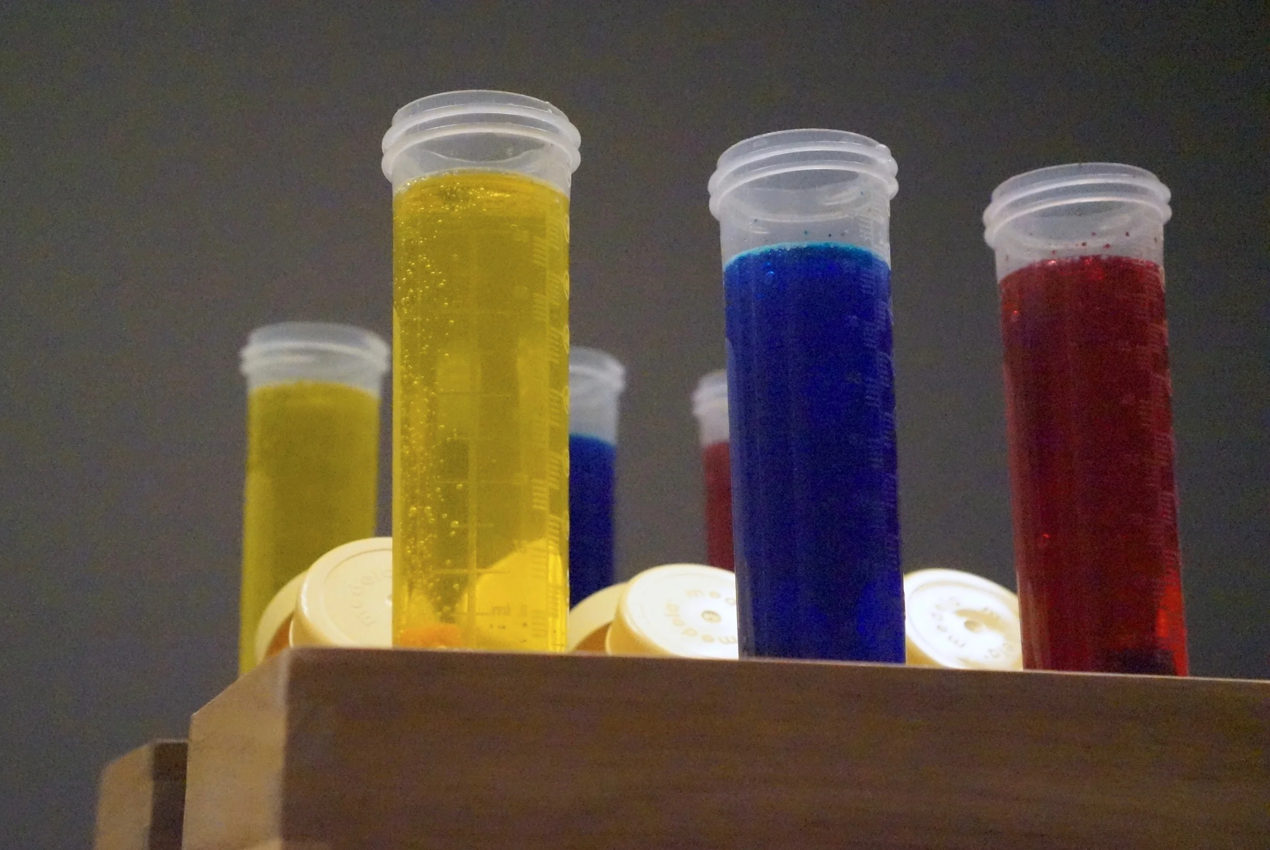 Milk storage bottles turned test tubes.